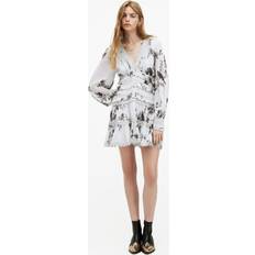 AllSaints Short Dresses AllSaints Zora Iona Lace Trim Mini Dress, White/Multi