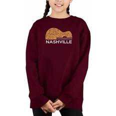 Sweatshirts LA Pop Art Nashville Guitar Girl Word Crewneck Sweatshirt