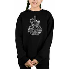 Sweatshirts LA Pop Art nguages Guitar Girl Word Crewneck Sweatshirt