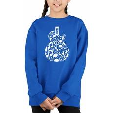 Sweatshirts LA Pop Art Music Notes Guitar Girl Word Crewneck Sweatshirt