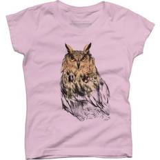 Children's Clothing Design by Humans The Grand Duke of Owls Girls Pink Graphic Tee Design By Humans