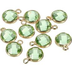 Crystal Charms & Pendants Uxcell Crystal Birthstone Charm August Pendants Drop Bead Light Green for Jewelry Making Pack