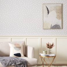 Dunelm Spot Grey Wallpaper White