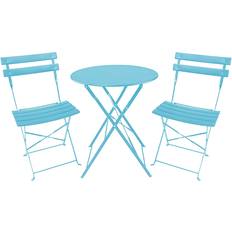 Blau Café-Sets HTI-Living Bistroset 3-teilig Café-Set, 1 Bord inkl. 2 Stolar