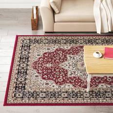 Three Posts Albers Red/Beige Rug