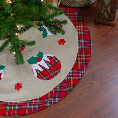 Beige Christmas Tree Skirts Northlight Burlap Plaid Tree Skirt with Christmas Christmas Tree Skirt