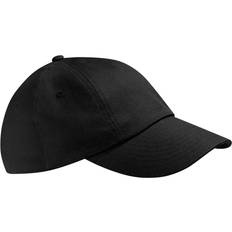 Beechfield One Size, Black Unisex Low Profile Heavy Cotton Drill Cap Headwear Pack of 2