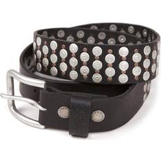 105cm Studded Leather Belt Black