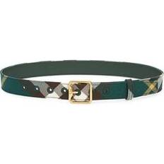 Burberry Green Belts Burberry Buckle Check Belt