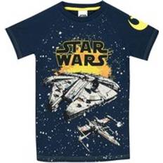 Star Wars Millenium Falcon Print T-Shirt Blue 8-9