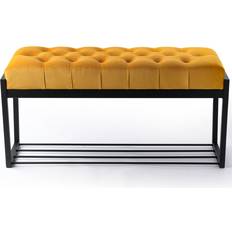 Black Settee Benches Ebern Designs Upholstered Storage Papaya Settee Bench