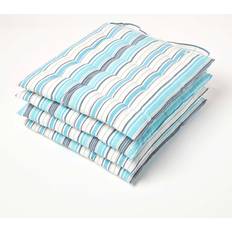 Cotton Chair Cushions Homescapes Stripe Seat Pad Chair Cushions Blue (40x40cm)