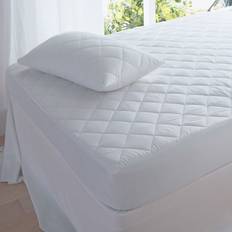 DreamEasy Luxury Quilted Anti Allergenic Protector Mattress Cover White (190.5x)