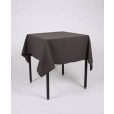 Hope Textiles Plain Square Dark Tablecloth Grey