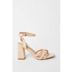 Beige Heeled Sandals Dorothy Perkins Samara Woven Spaghetti Strap High Block Heeled Sandals Beige