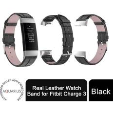 Cheap Wearables Aquarius Real Leather Watch Band for Fitbit Charge 3