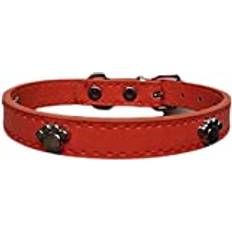 Huansun Läder Paw Cut Puppy Collars Justerbara Collars