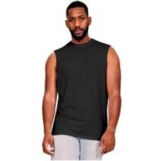 5XL Tank Tops Casual Classics Ringspun Cotton Drop Arm Holes Tank Top Black