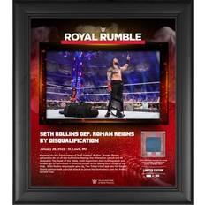 Fanatics Authentic Roman Reigns WWE 15'' 2022 Royal Rumble Collage with a Piece of Match-Used Canvas Limited Edition Framed Art