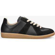 Maison Margiela Men Shoes Maison Margiela Mens Black Replica Panelled Leather Low-top Trainers Eur Men