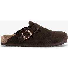 Birkenstock Womens Mocca Suede Boston Logo-embossed Suede Clogs Eur Women