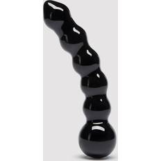 LoveHoney Dildos Sex Toys LoveHoney Beaded Sensual Glass Dildo 7 Inch Black