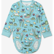 Turquoise Bodysuits Polarn O. Pyret Pond Print Baby Bodysuit Turquoise 9-12m x