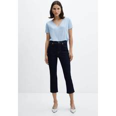 Linne T-shirts Mango Topp T-shirt Linito - Blå