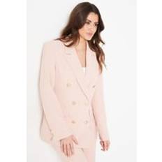 Pink Blazers Wallis Double Breasted Military Blazer Blush