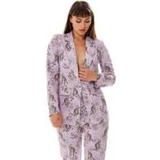 Purple Blazers Liquorish Animal Print Blazer in Lilac Purple