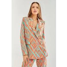 Orange Blazers Liquorish Orange Scribble Print Blazer