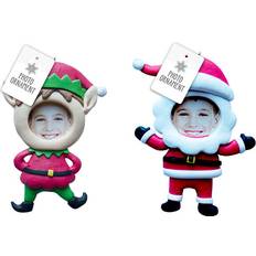 The Home Fusion Company Santa & Elf Xmas Hanging Elf Or Santa To Add A Photo Christmas Tree Ornament