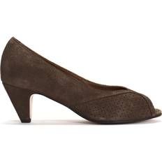 Tiffany Stiletto Calf Suede Dam Pumps - Coffee Brown