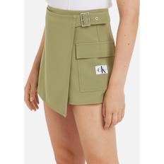 Tela Faldas Calvin Klein Jeans Buckle Wrap Woven Mini Skort Green