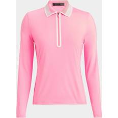 Damen - Nylon Poloshirts G/Fore Fore SILKY TECH NYLON ZIP Langarm Polo pink