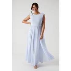 4XL Dresses Coast Plus Cowl Back Stretch Mesh Bridesmaids Maxi Dress Ice Blue