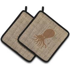Multicoloured Trivets Caroline's Treasures Octopus Faux Pot Holders 7.5 x 7.5 Burlap Brown Trivet