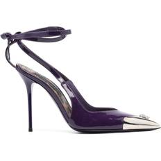 Heels & Pumps Philipp Plein Crystal Skull 105mm leather pumps women Patent Leather/Calf Leather/Calf Leather Purple