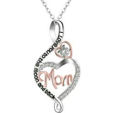 Necklaces Ounabing Mother Day Gifts Necklaces Pendants European And American Diamond Encrusted Heart Alphabet Mom Holiday Gift Love