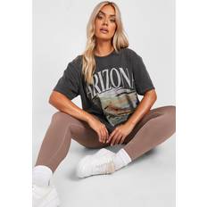 Boohoo T-shirts boohoo Plus Arizona Washed Oversized T-shirt Charcoal
