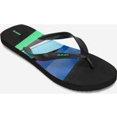 Green Flip-Flops Olaian Men's Flip-flops Block Black Blue Smoked Black/green