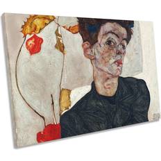 Rosalind Wheeler Egon Schiele Self-Portrait Physalis CANVAS WALL Print Framed Art