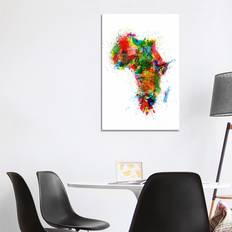 Metro Lane Paint Splashes Map of Africa Tompsett Framed Art