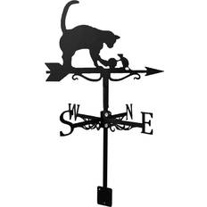 Black Garden Ornaments Quickdraw Metal Cat Wind Direction Weather Vane The Garden Fence &