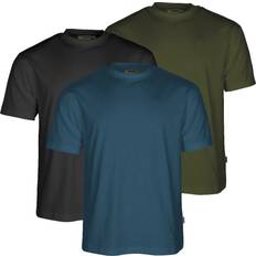 Multifarvet - Træningstøj T-shirts Pinewood T-Shirt 3-pack - Azur Blue/Moss Green/Black