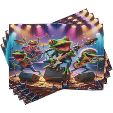 Ambesonne Funny Rock Band Place Mat Green