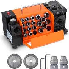 VEVOR Drill Bits Sharpener 3-20mm Steel End Mill Grinder Sharpener 95°to 135° Point Angle with 18 Collets, CBN & SDC Wheel