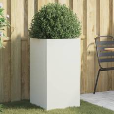 vidaXL Plantekasse 42 x 38 x 75 cm Stål Hvid Plantekasse