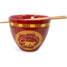 Rosso Servizi da Tavola Year Of The Monkey Chinese Zodiac 16-Ounce Ramen Bowl and Chopstick Set Servizio da Tavola