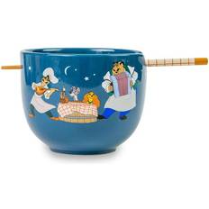 Cerámica Juegos de Vajilla Silver Buffalo Disney Lady And The Tramp Serenade 20-Ounce Ceramic Ramen Bowl and Chopstick Set Juego de Vajilla